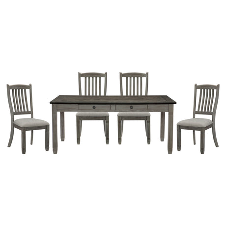 Granby Antique Gray 5-Piece Dining Set from Homelegance - Luna Furniture
