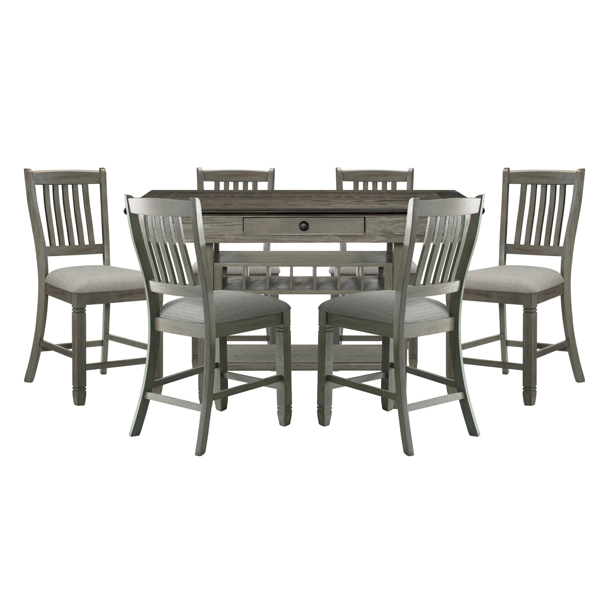 Granby Antique Gray 7-Piece Counter Height Set from Homelegance - Luna Furniture