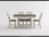 Granby Antique White 5-Piece Counter Height Set from Homelegance - Luna Furniture