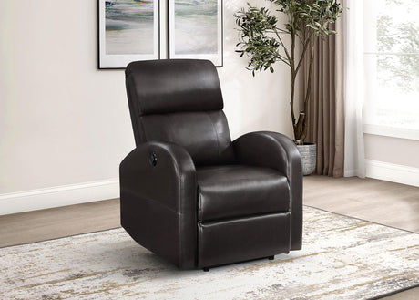 Grant Brown Upholstered Power Recliner Chair from Coaster - Luna Furniture