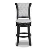 Granville Dove/Black Swivel Bar Stool, Set of 2 from Crown Mark - Luna Furniture