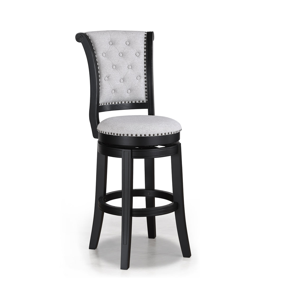 Granville Dove/Black Swivel Bar Stool, Set of 2 from Crown Mark - Luna Furniture