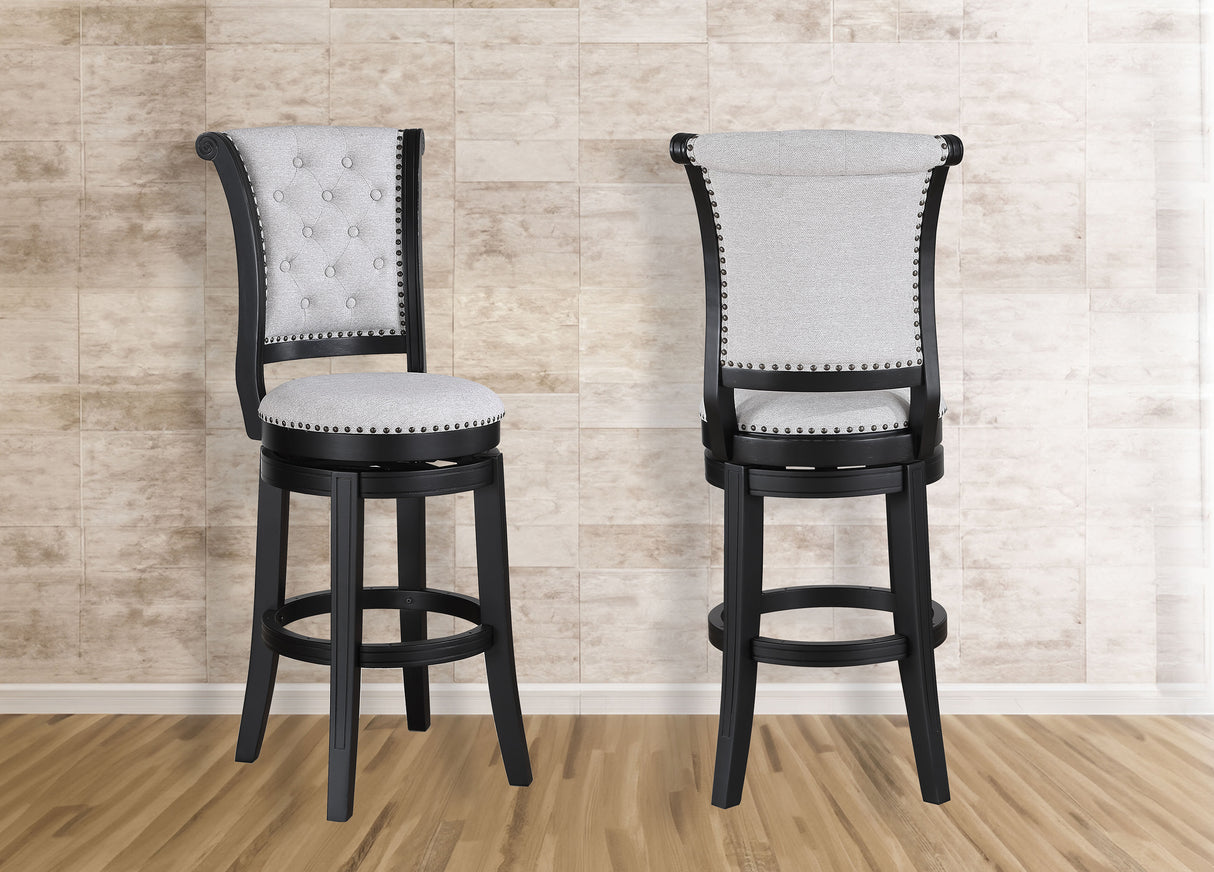 Granville Dove/Black Swivel Bar Stool, Set of 2 from Crown Mark - Luna Furniture