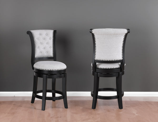 Granville Dove/Black Swivel Pub Stool, Set of 2