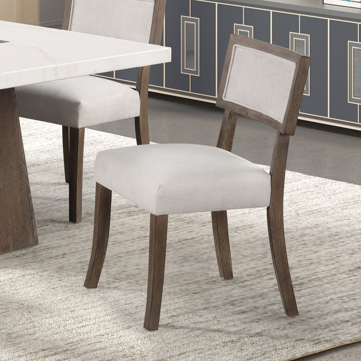Grasten Dark Walnut/Light Gray Side Chair from Furniture of America - Luna Furniture