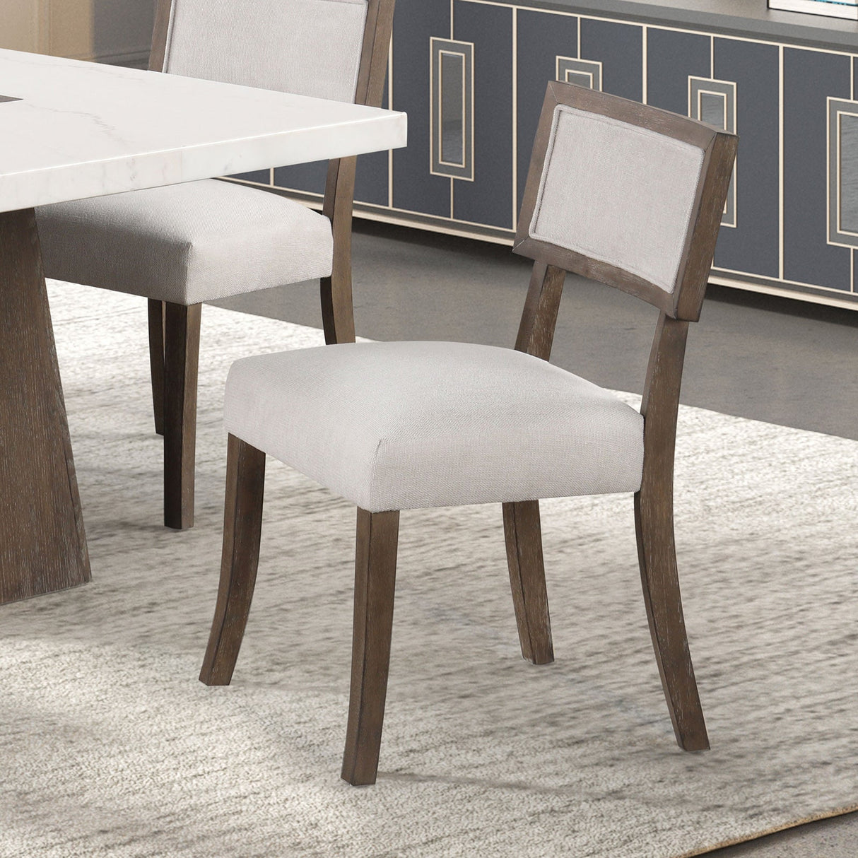 Grasten Dark Walnut/Light Gray Side Chair from Furniture of America - Luna Furniture