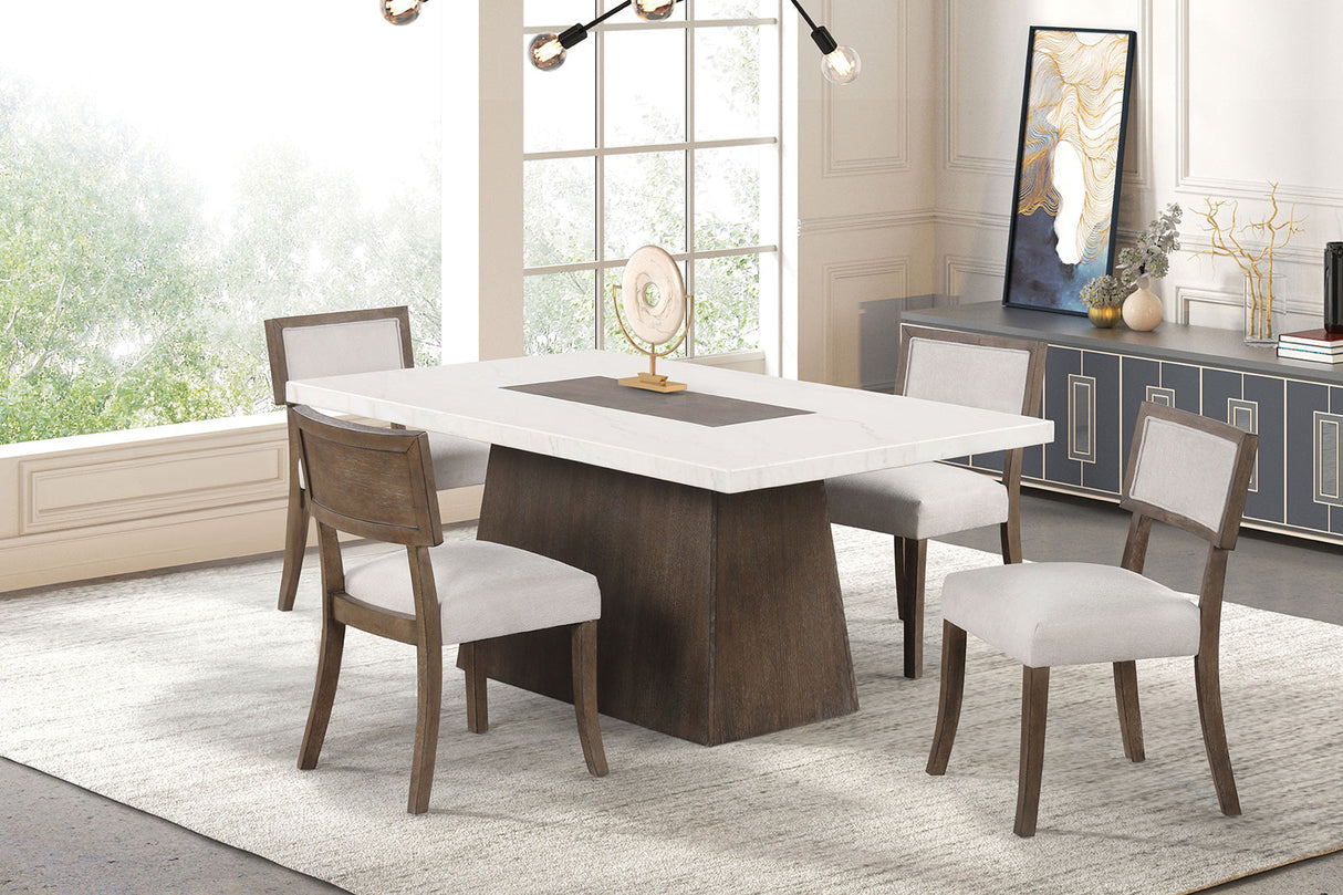 Grasten Dark Walnut/Light Gray Side Chair from Furniture of America - Luna Furniture