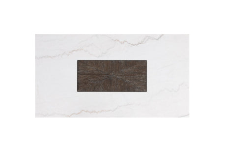 Grasten Dark Walnut/White Square Coffee Table from Furniture of America - Luna Furniture