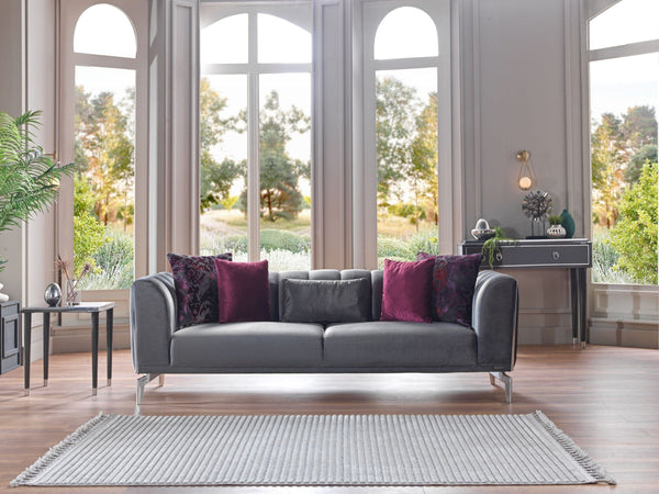 Gravita Deren Anthracite 3-Seat Sleeper Sofa