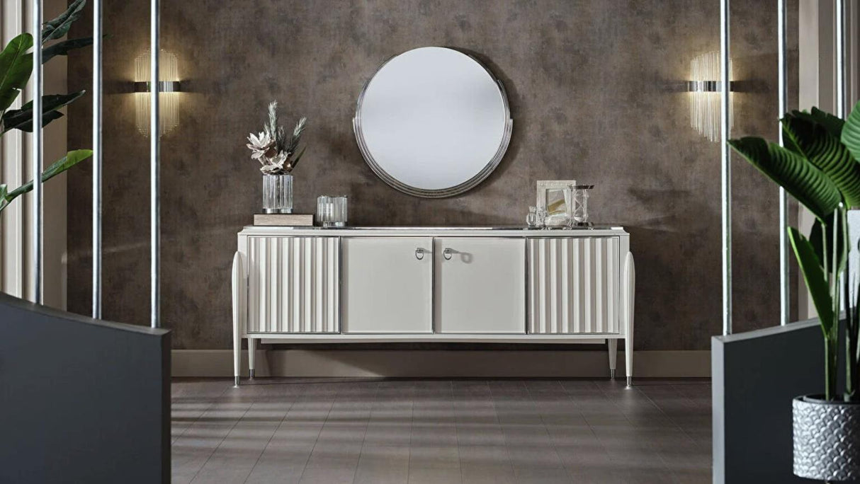 Gravita Ivory Expandable Dining Table from Bellona - Luna Furniture