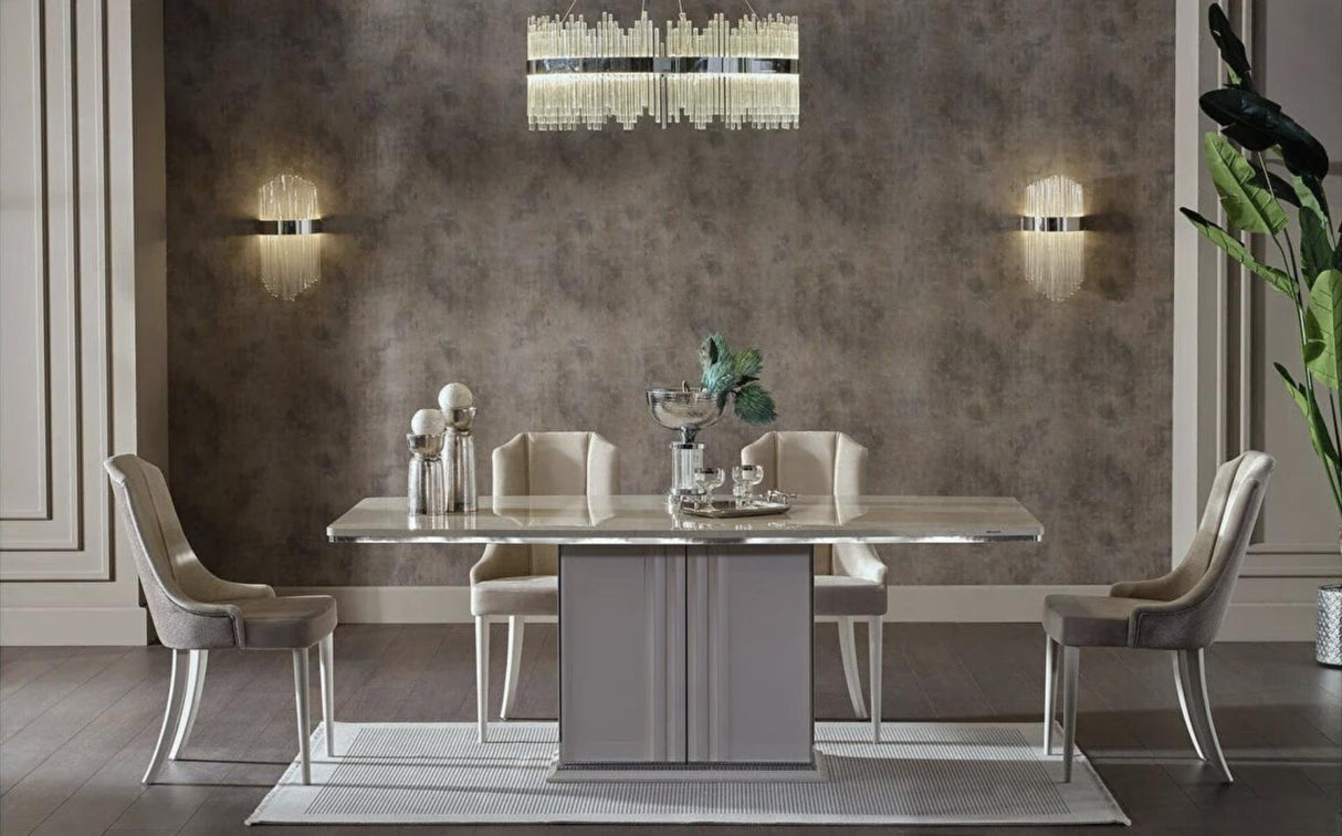 Gravita Ivory Expandable Dining Table from Bellona - Luna Furniture