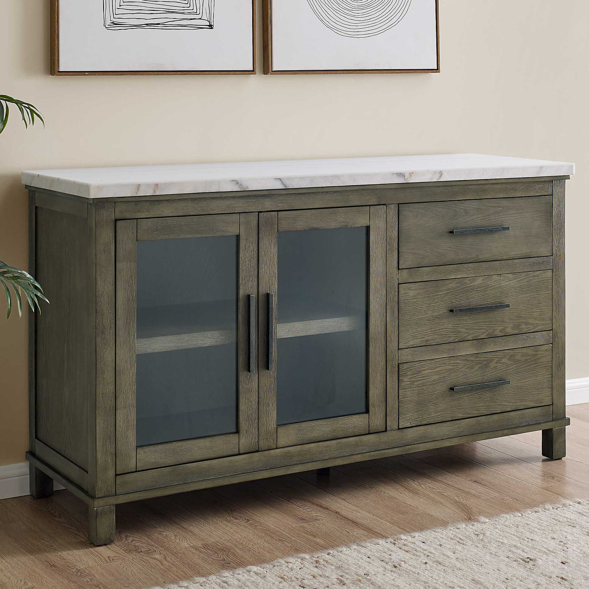 Grayson Server, White Marble Top from Steve Silver - Luna Furniture