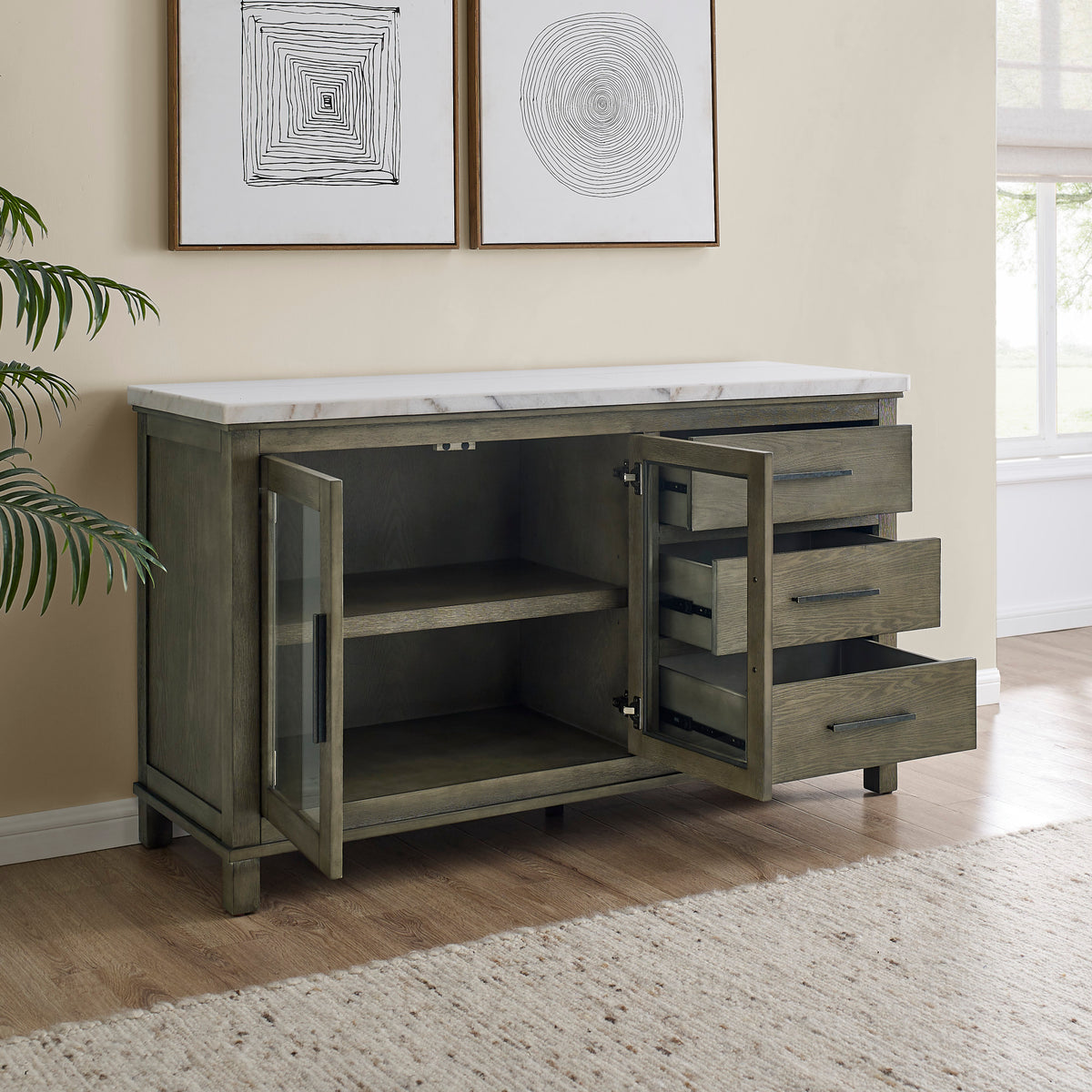 Grayson Server, White Marble Top from Steve Silver - Luna Furniture
