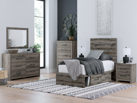 Graystorm Brown Gray Full Storage Platform Bed with 2 Drawers from Ashley - Luna Furniture