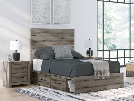 Graystorm Brown Gray Full Storage Platform Bed with 2 Drawers from Ashley - Luna Furniture
