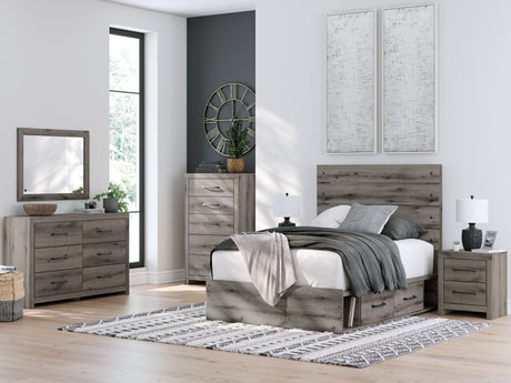 Graystorm Brown Gray Full Storage Platform Bed with 2 Drawers from Ashley - Luna Furniture