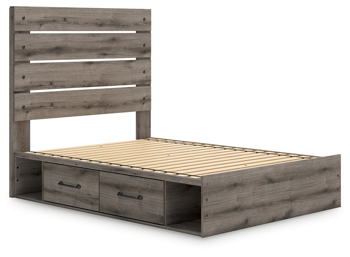 Graystorm Brown Gray Full Storage Platform Bed with 4 Drawers from Ashley Furniture - Luna Furniture