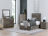 Graystorm Brown Gray Twin Storage Platform Bed with 4 Drawers from Ashley - Luna Furniture