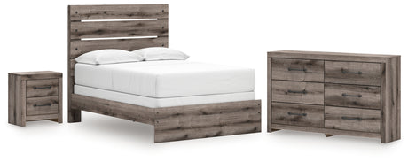 Graystorm Full Panel Bed with Dresser and Nightstand in Brown Gray from Ashley - Luna Furniture