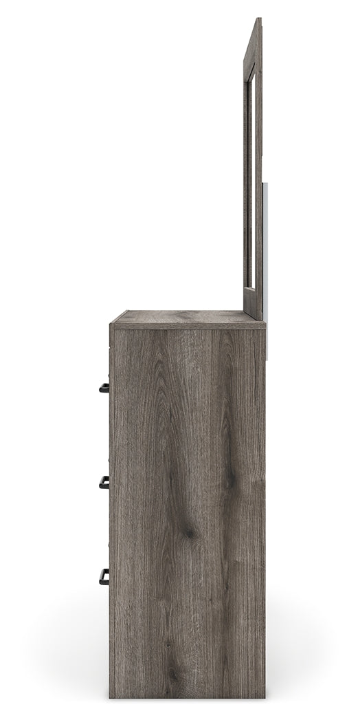Graystorm Full Panel Bed with Mirrored Dresser, Chest and 2 Nightstands in Brown Gray from Ashley Furniture - Luna Furniture