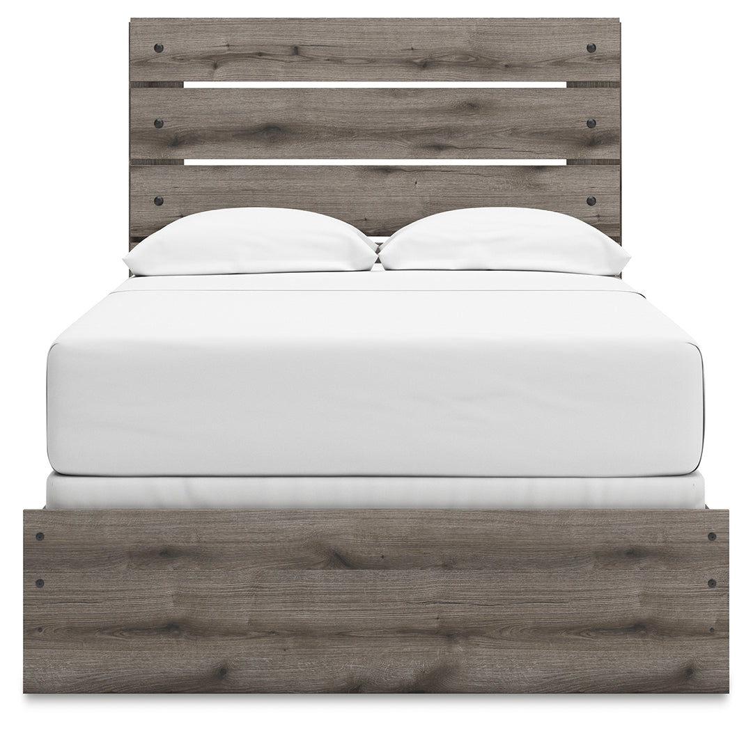 Graystorm Full Panel Bed with Mirrored Dresser, Chest and 2 Nightstands in Brown Gray from Ashley Furniture - Luna Furniture
