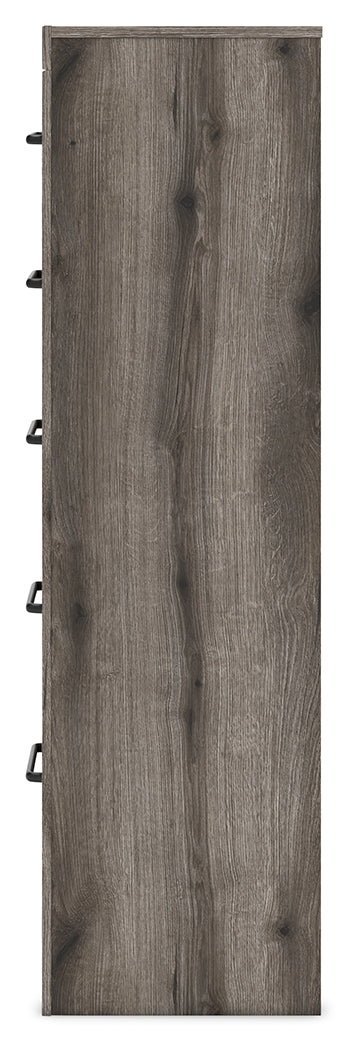 Graystorm Full Panel Bed with Storage with Mirrored Dresser, Chest and 2 Nightstands in Brown Gray from Ashley Furniture - Luna Furniture