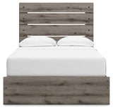 Graystorm Full Panel Bed with Storage with Mirrored Dresser, Chest and 2 Nightstands in Brown Gray from Ashley Furniture - Luna Furniture