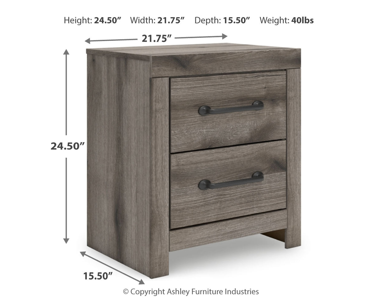 Graystorm Full Panel Bed with Storage with Mirrored Dresser, Chest and Nightstand in Brown Gray from Ashley Furniture - Luna Furniture