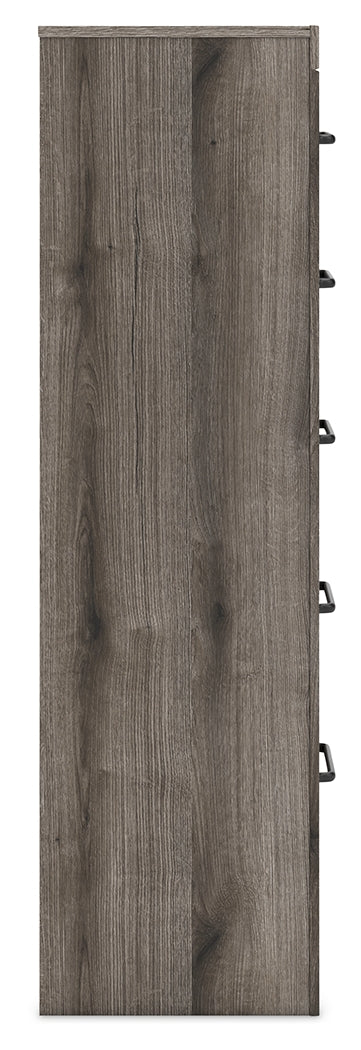 Graystorm Full Panel Bed with Storage with Mirrored Dresser, Chest and Nightstand in Brown Gray from Ashley Furniture - Luna Furniture