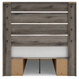 Graystorm Full Panel Bed with Storage with Mirrored Dresser, Chest and Nightstand in Brown Gray from Ashley Furniture - Luna Furniture