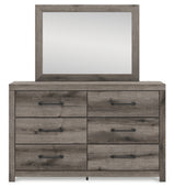Graystorm Full Panel Bed with Storage with Mirrored Dresser, Chest and Nightstand in Brown Gray from Ashley Furniture - Luna Furniture