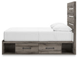 Graystorm Full Panel Bed with Storage with Mirrored Dresser in Brown Gray from Ashley Furniture - Luna Furniture