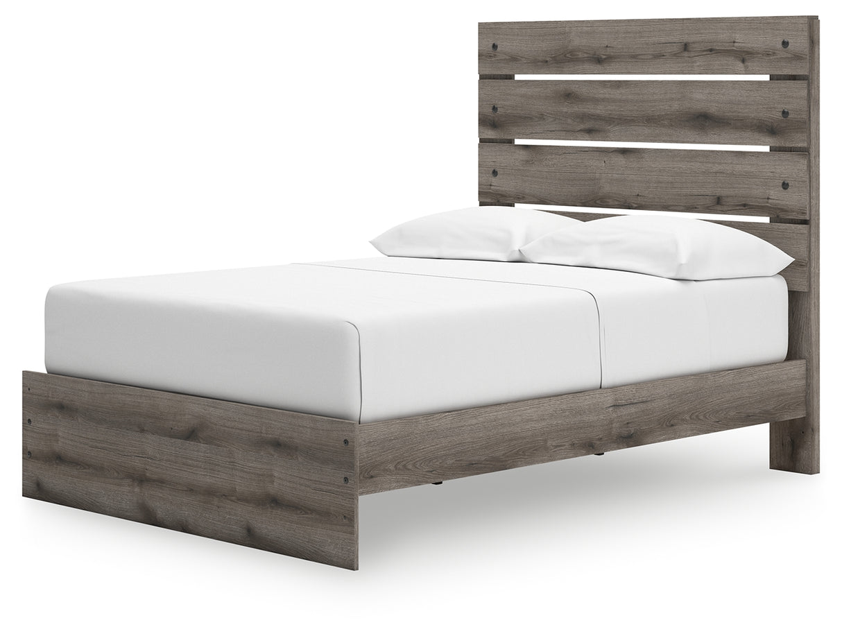 Graystorm Full Panel Bed with Storage with Mirrored Dresser in Brown Gray from Ashley Furniture - Luna Furniture