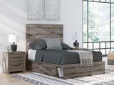 Graystorm Full Panel Bed with Storage with Mirrored Dresser in Brown Gray from Ashley Furniture - Luna Furniture