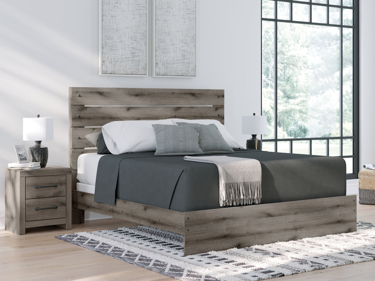 Graystorm King Panel Bed with Dresser and Nightstand in Brown Gray from Ashley - Luna Furniture