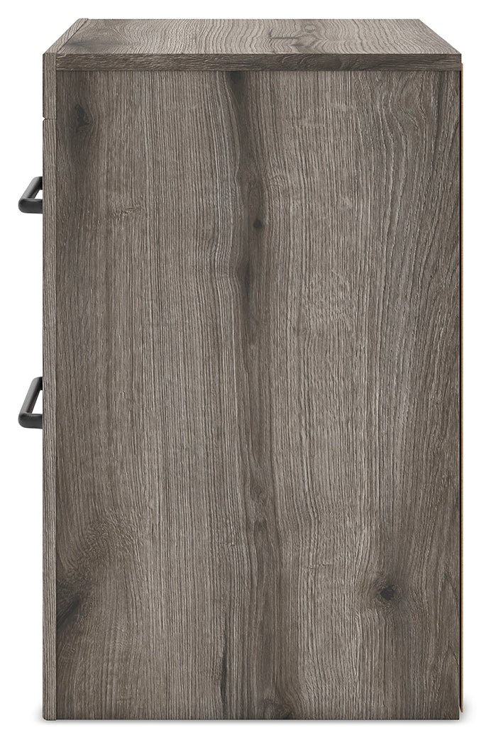 Graystorm King Panel Bed with Mirrored Dresser and Nightstand in Brown Gray from Ashley - Luna Furniture