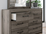 Graystorm King Panel Bed with Mirrored Dresser and Nightstand in Brown Gray from Ashley - Luna Furniture