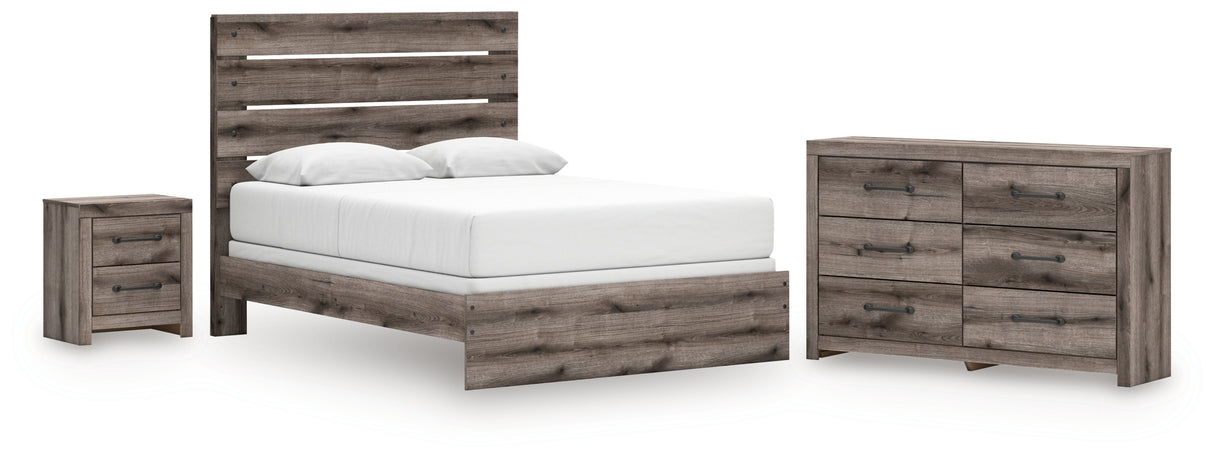 Graystorm Queen Panel Bed with Dresser and Nightstand in Brown Gray from Ashley - Luna Furniture
