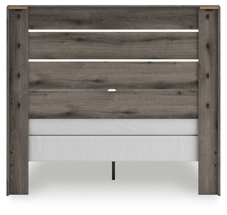 Graystorm Queen Panel Bed with Mirrored Dresser and 2 Nightstands in Brown Gray from Ashley - Luna Furniture