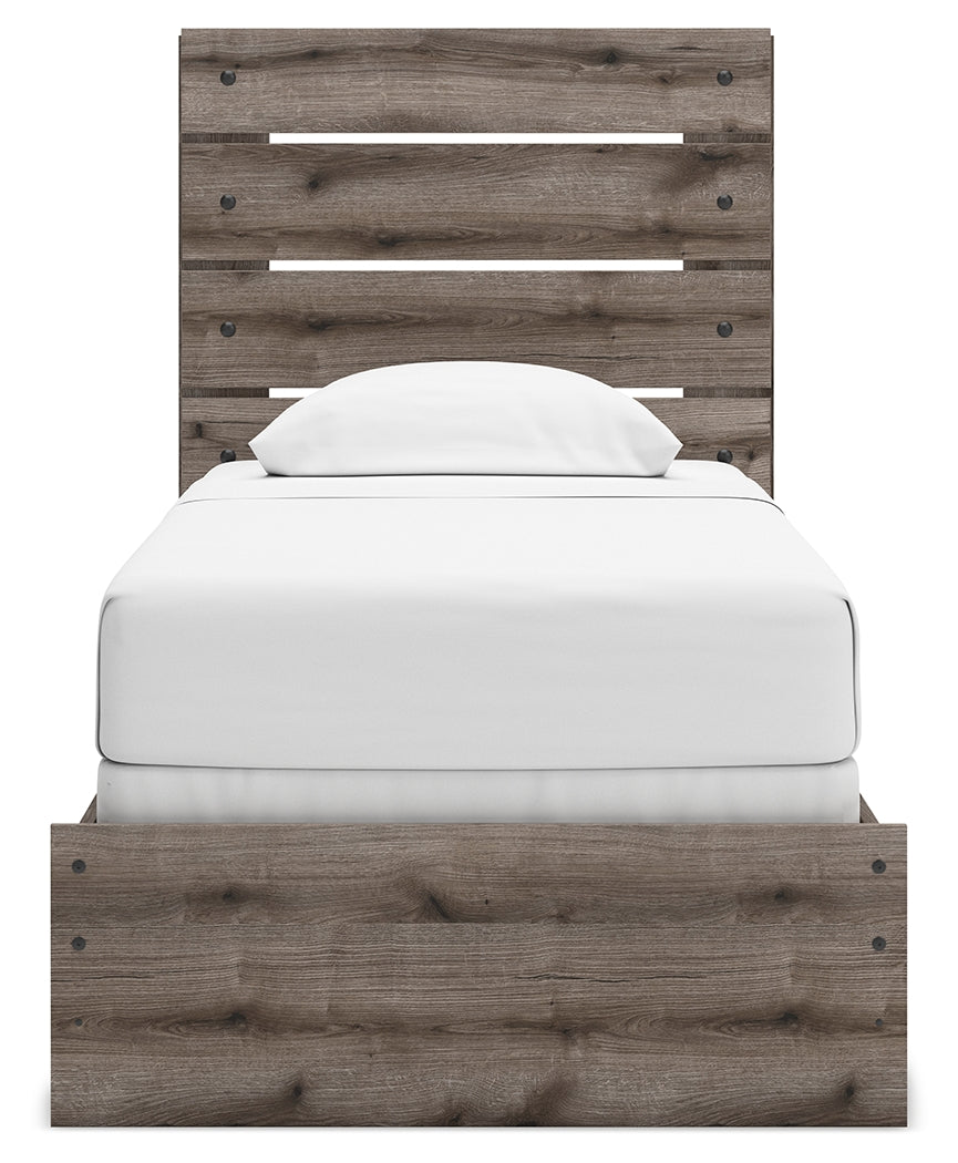 Graystorm Twin Panel Bed with Dresser and Nightstand in Brown Gray from Ashley - Luna Furniture