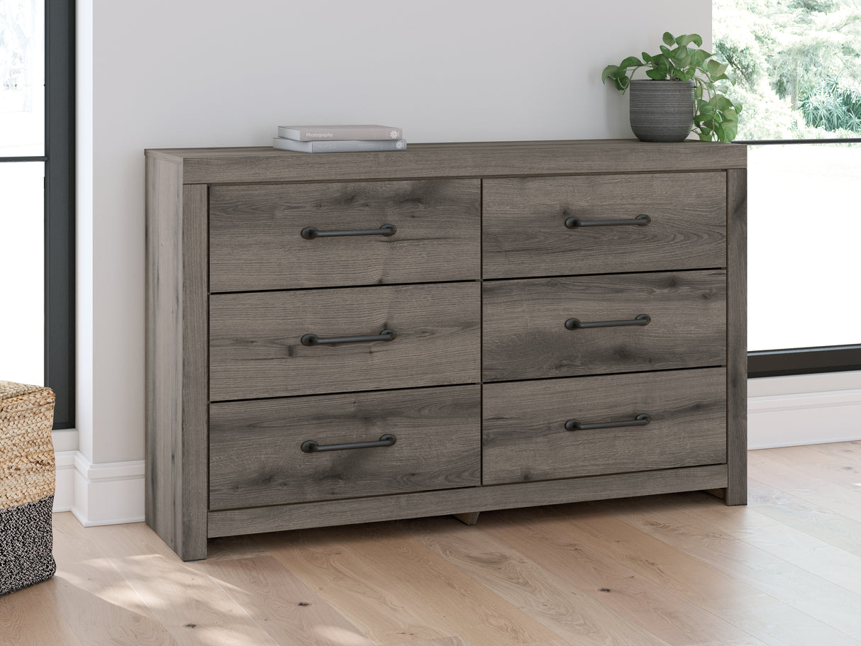 Graystorm Twin Panel Bed with Dresser in Brown Gray from Ashley - Luna Furniture