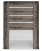 Graystorm Twin Panel Bed with Mirrored Dresser and Chest in Brown Gray from Ashley - Luna Furniture