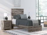 Graystorm Twin Panel Bed with Mirrored Dresser and Chest in Brown Gray from Ashley - Luna Furniture