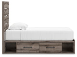 Graystorm Twin Panel Bed with Storage with Dresser and Nightstand in Brown Gray from Ashley Furniture - Luna Furniture