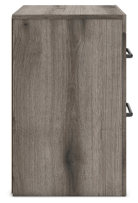 Graystorm Twin Panel Bed with Storage with Dresser and Nightstand in Brown Gray from Ashley - Luna Furniture