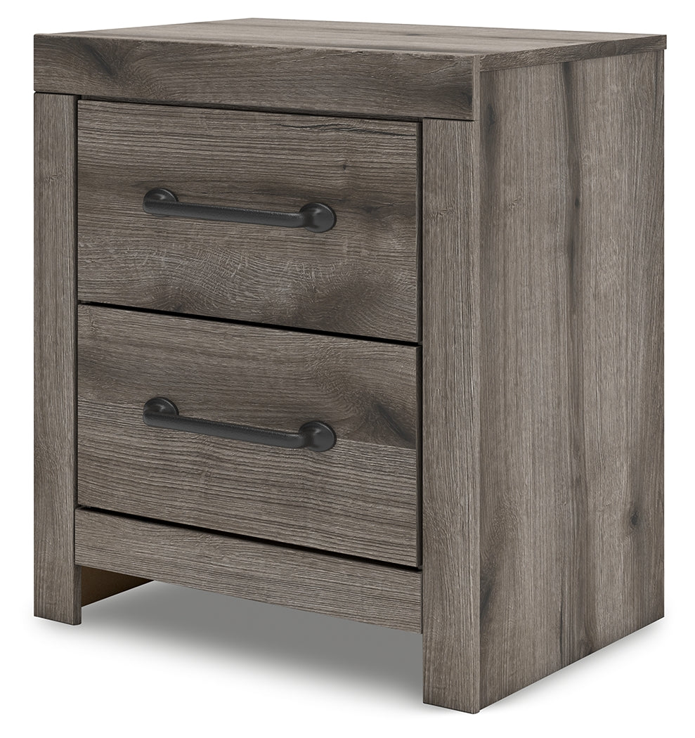 Graystorm Twin Panel Bed with Storage with Mirrored Dresser and 2 Nightstands in Brown Gray from Ashley - Luna Furniture