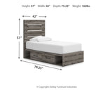 Graystorm Twin Panel Storage Bed with Mirrored Dresser in Brown Gray from Ashley Furniture - Luna Furniture