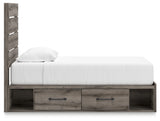 Graystorm Twin Panel Storage Bed with Mirrored Dresser in Brown Gray from Ashley Furniture - Luna Furniture