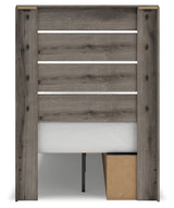 Graystorm Twin Panel Storage Bed with Mirrored Dresser in Brown Gray from Ashley Furniture - Luna Furniture