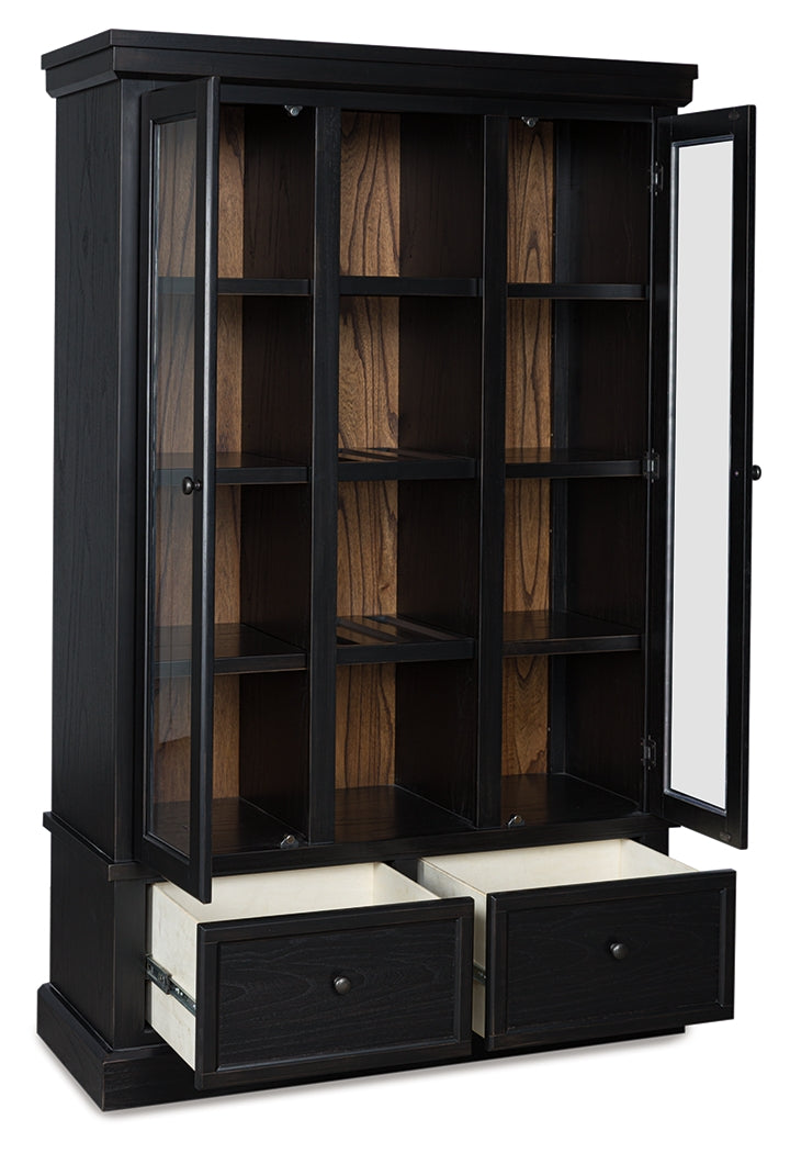 Greddinton Black/Brown Curio from Ashley - Luna Furniture